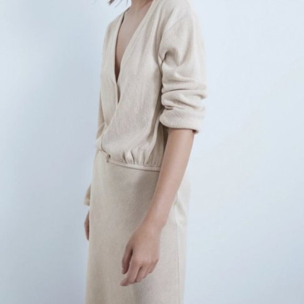 Zara Textured Flowy Knit Midi Skirt (NWT) - Picture 3 of 5